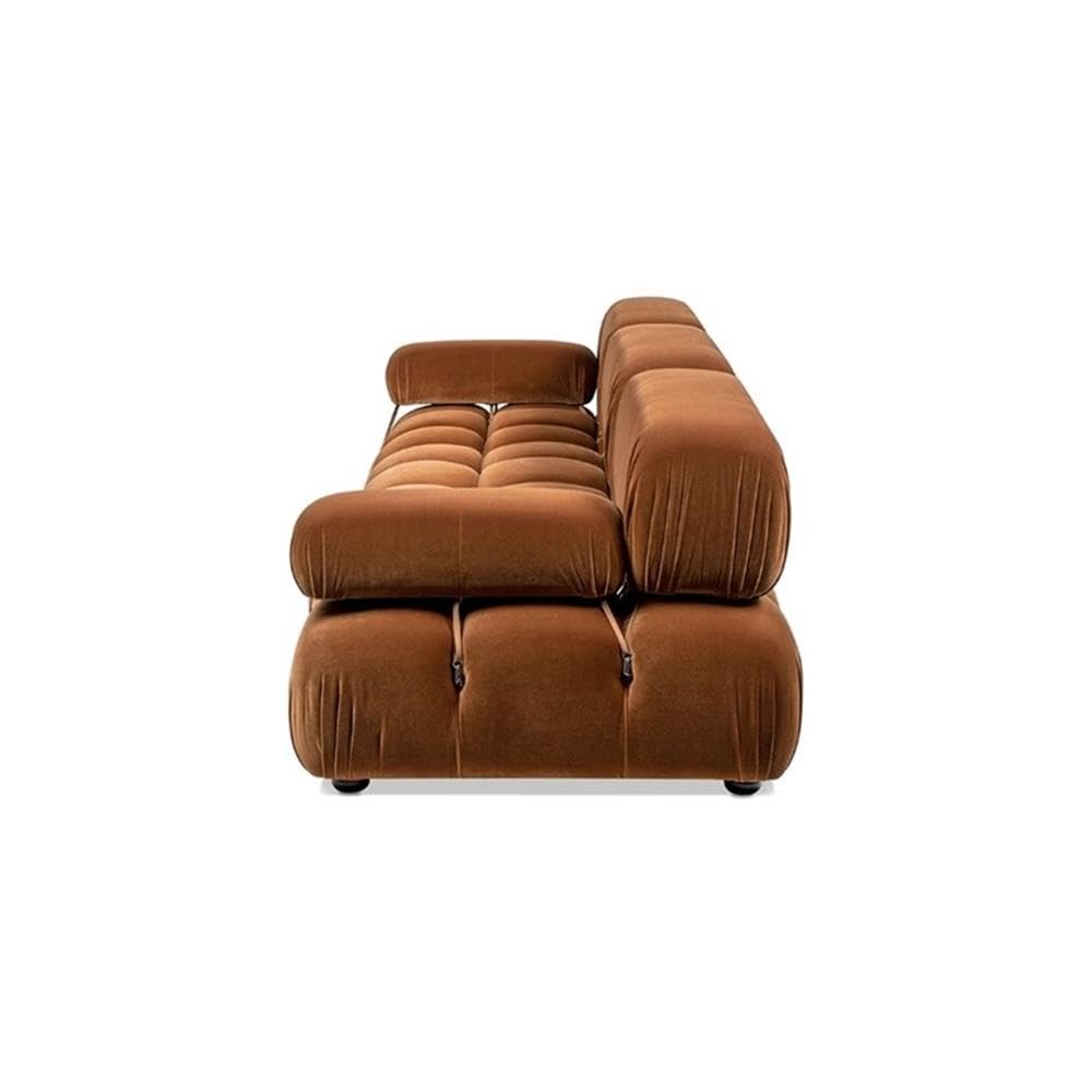 Burnt Orange Velvet 3-Piece Modular Sofa Z438