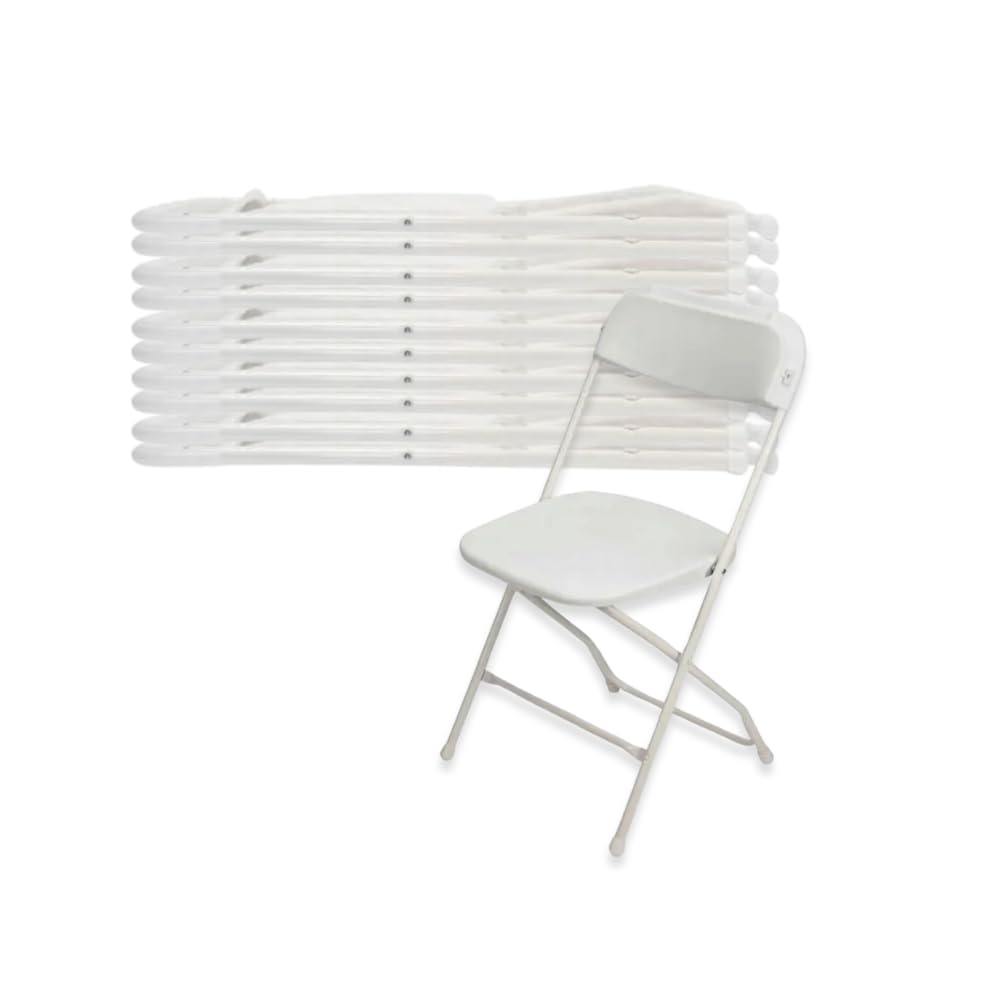 White Stackable Plastic Folding Chair 10-Pack R882