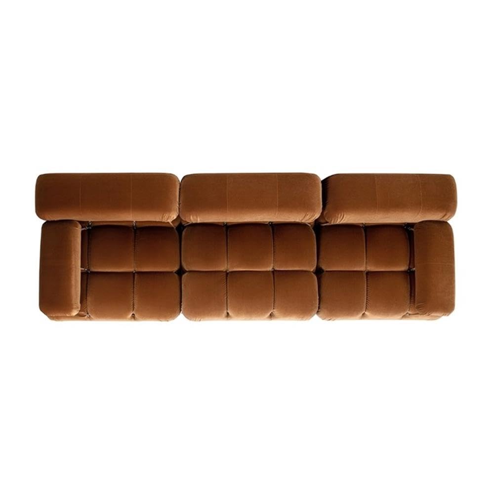 Burnt Orange Velvet 3-Piece Modular Sofa Z438