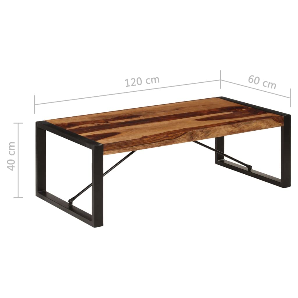 Rustic Wooden Coffee Table with Metal Frame S79281