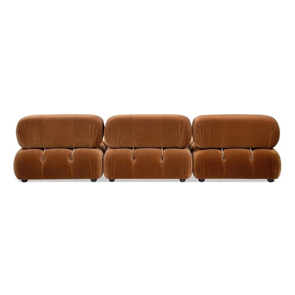 Burnt Orange Velvet 3-Piece Modular Sofa Z438