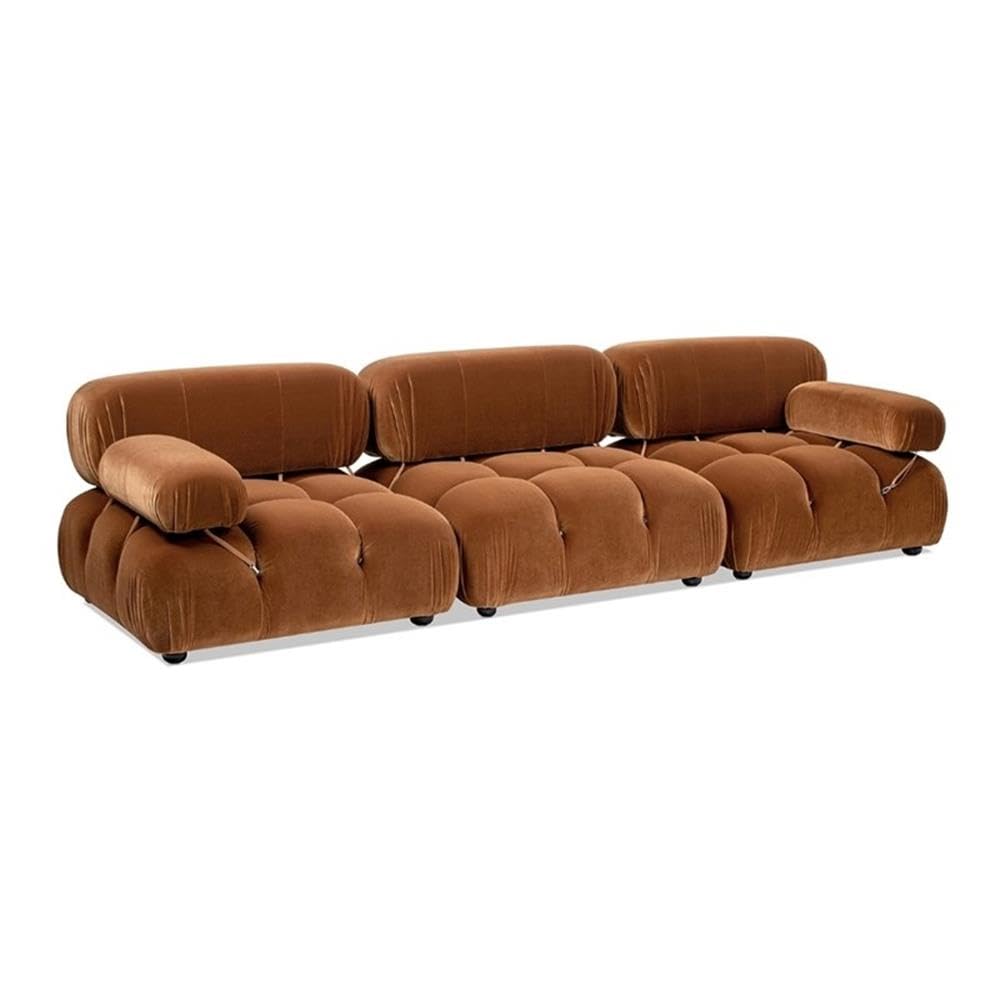 Burnt Orange Velvet 3-Piece Modular Sofa Z438