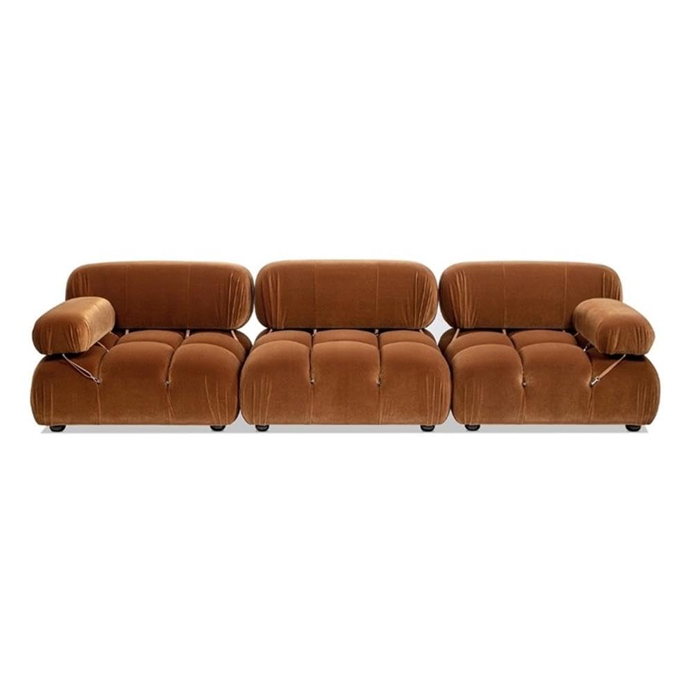 Burnt Orange Velvet 3-Piece Modular Sofa Z438