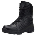 Black Waterproof Leather Side Zip Hiking Boots K853