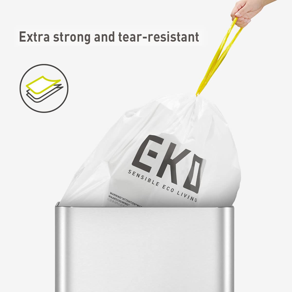 21 Gallon 60 Count Drawstring Unscented Trash Bags F7042