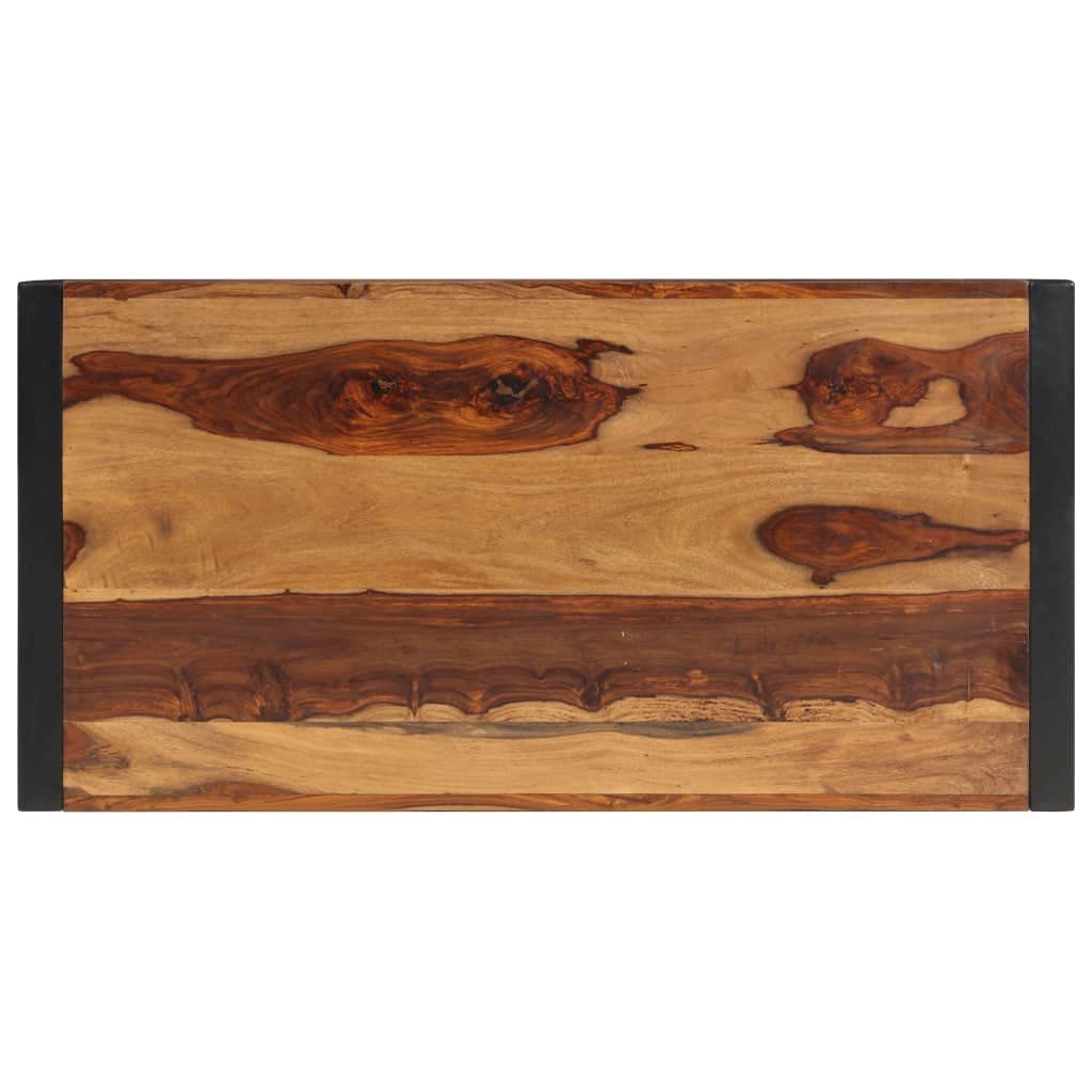Rustic Wooden Coffee Table with Metal Frame S79281