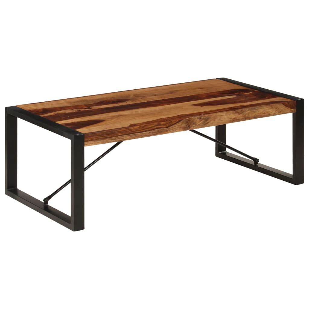 Rustic Wooden Coffee Table with Metal Frame S79281