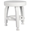 White Swivel Shower Stool Seat with Storage Shelf G83845