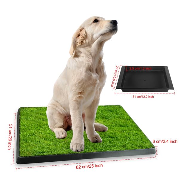 Indoor Outdoor Dog Potty with Artificial Turf Grass Mat 25x20 in E32158