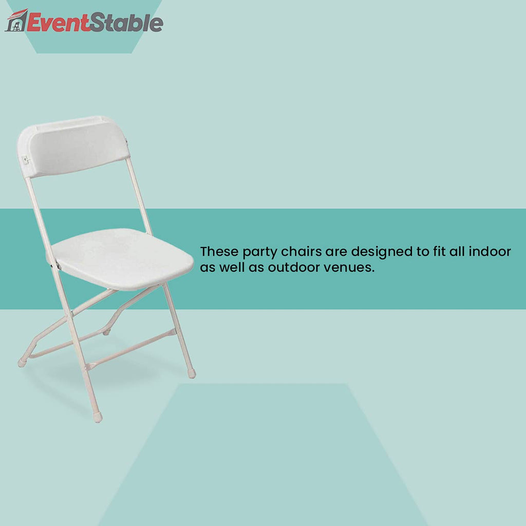 White Stackable Plastic Folding Chair 10-Pack R882
