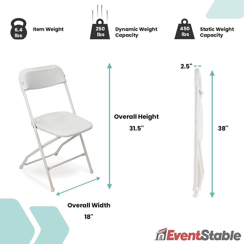 White Stackable Plastic Folding Chair 10-Pack R882
