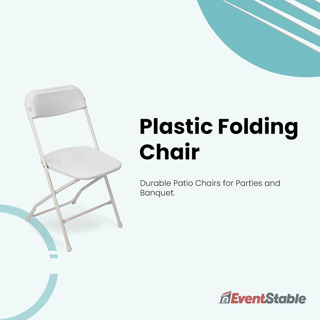 White Stackable Plastic Folding Chair 10-Pack R882