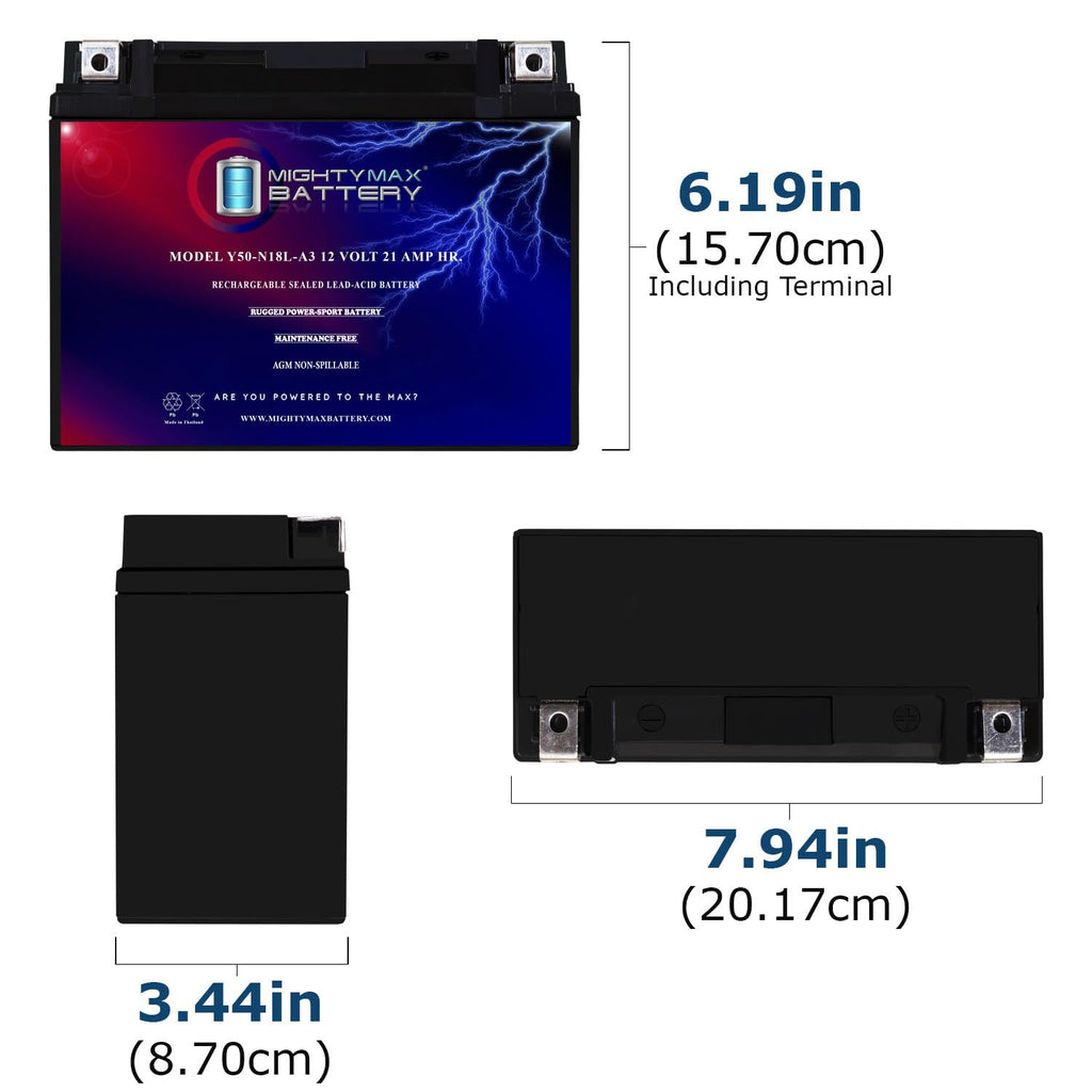 12 Volt 21 AH 350 CCA Rechargeable Maintenance Free SLA AGM Motorcycle Battery G395