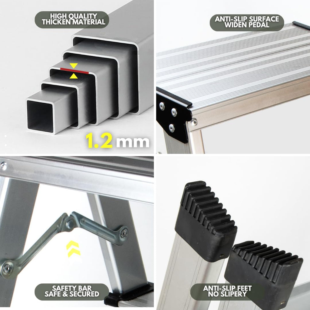 2 Step Aluminum Folding Ladder 330lbs L7496