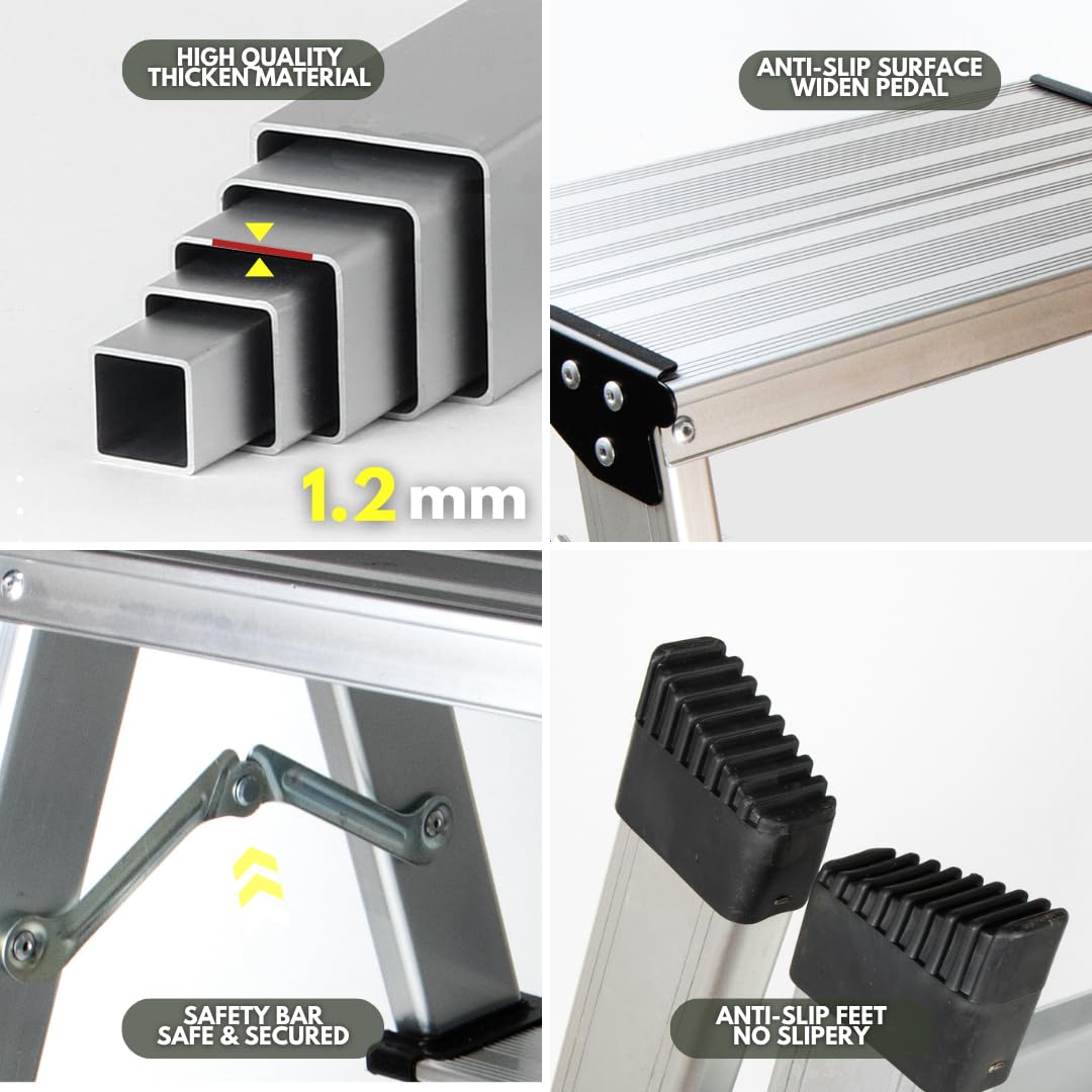 2 Step Aluminum Folding Ladder 330lbs L7496