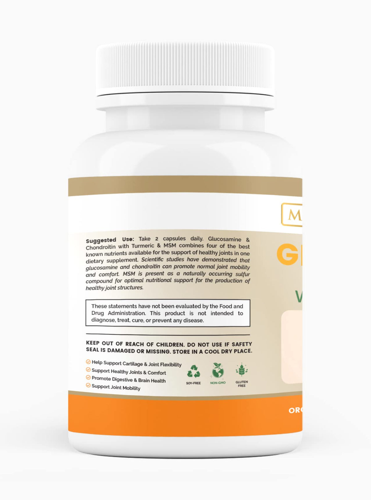 Glucosamine Chondroitin Turmeric MSM 60 Veggie Capsules Q638
