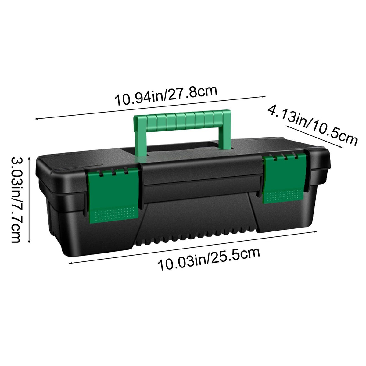 10-Inch Plastic Toolbox with Removable Tray and Double Lock S79131