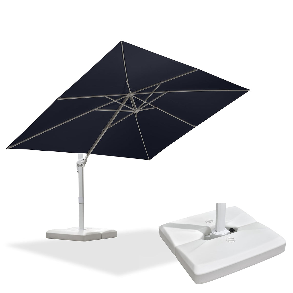 Navy Blue Aluminum Patio Umbrella with Base Z879