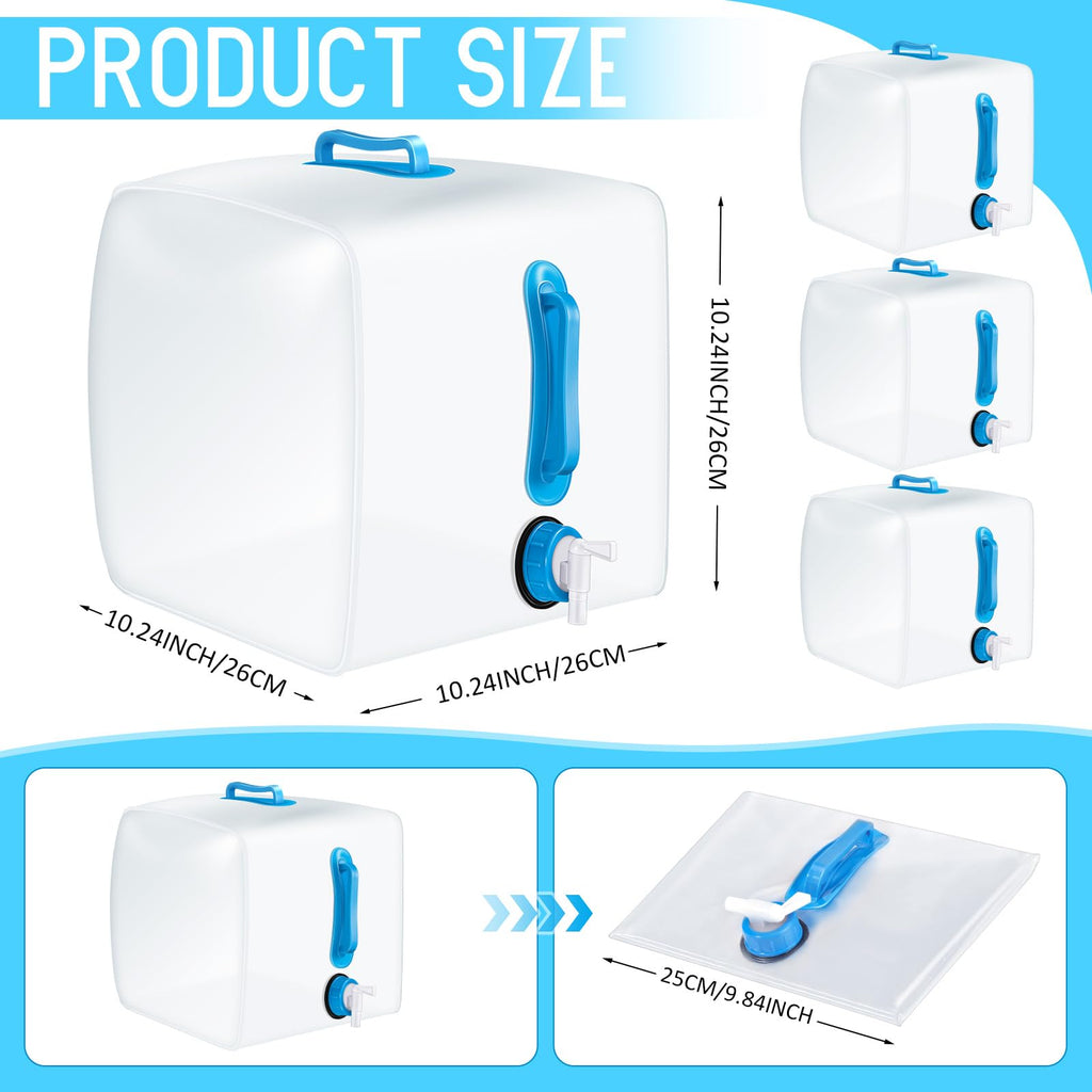 5 Pcs 5.3 Gallon Collapsible Water Container with Spigot M93145