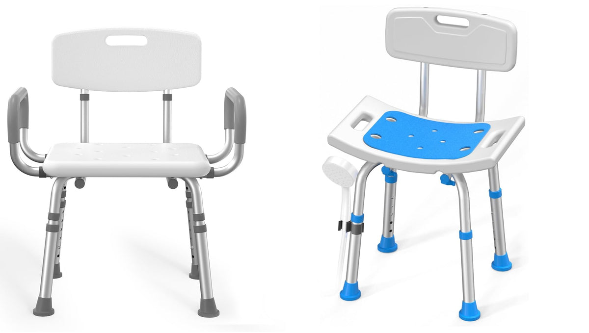Heavy Duty Height Adjustable Shower Chair with Arms and Back X8425