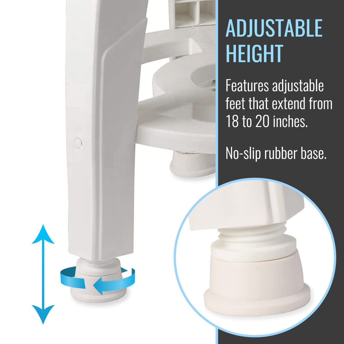 White Swivel Shower Stool Seat with Storage Shelf G83845