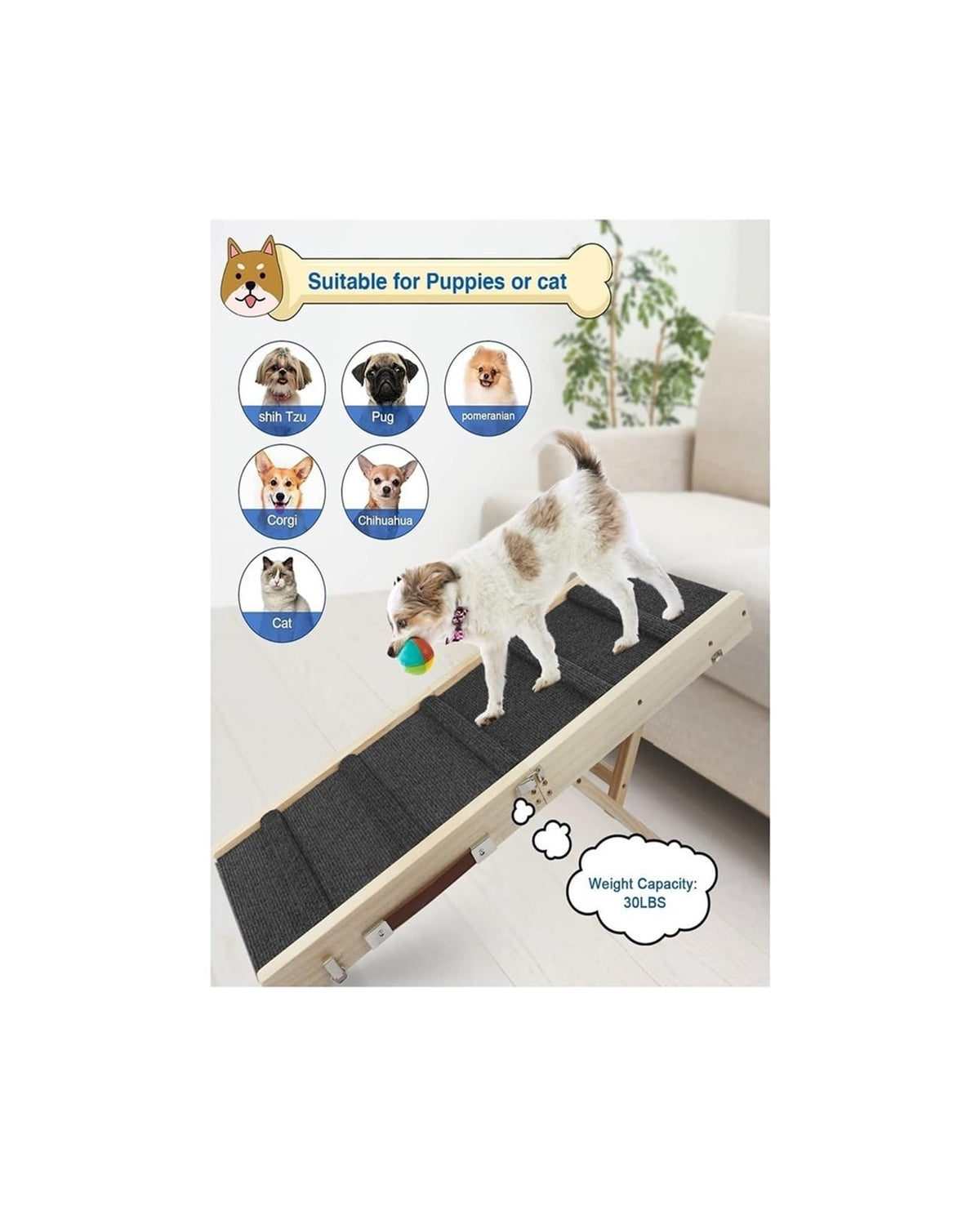 Adjustable Portable Folding Non-Slip Dog Ramp V144