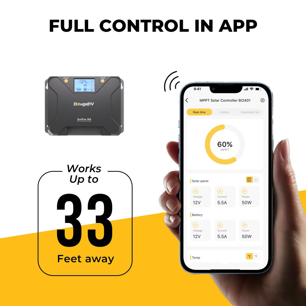 30A MPPT Solar Charge Controller with APP Control R369845