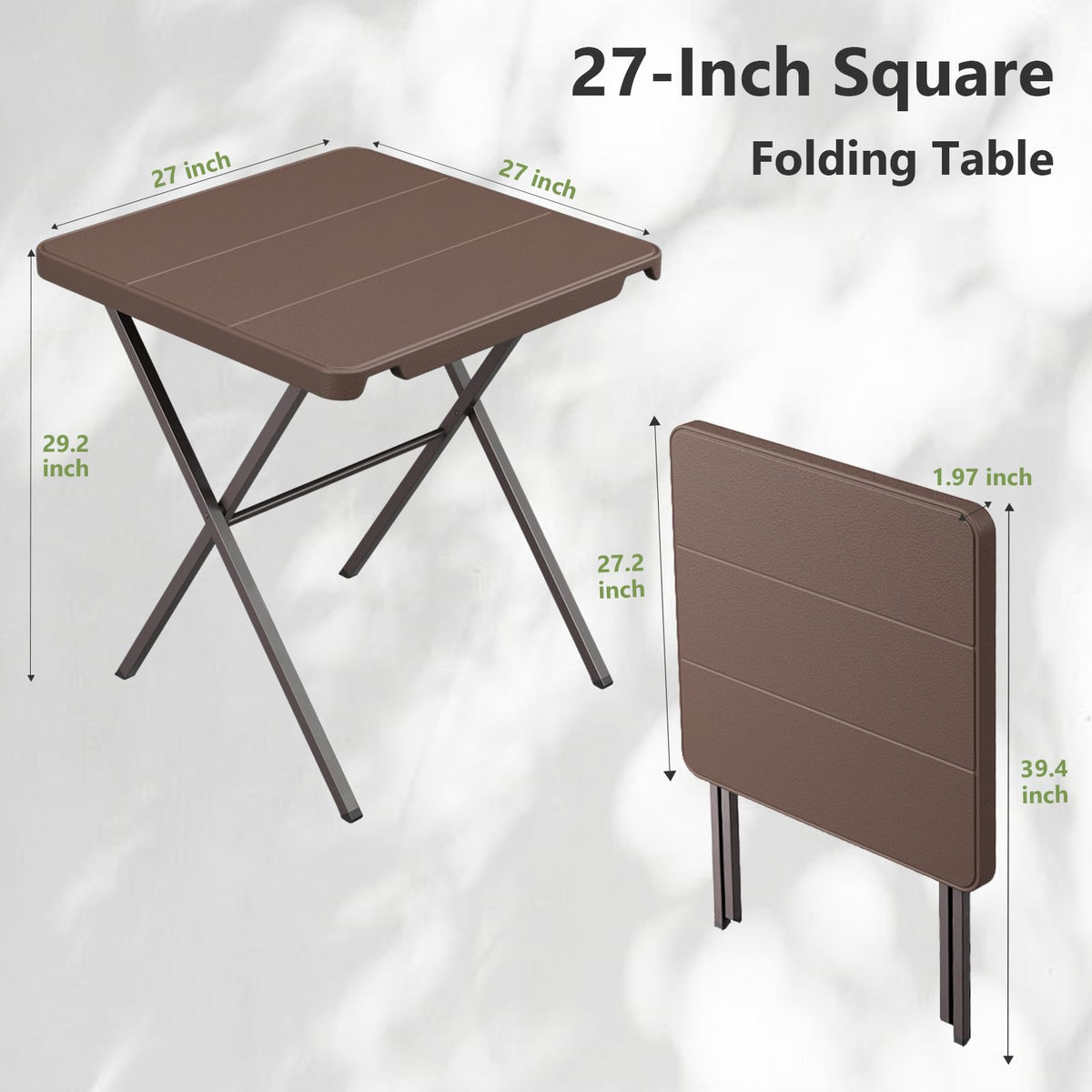 27 Inch Square Folding Table T251