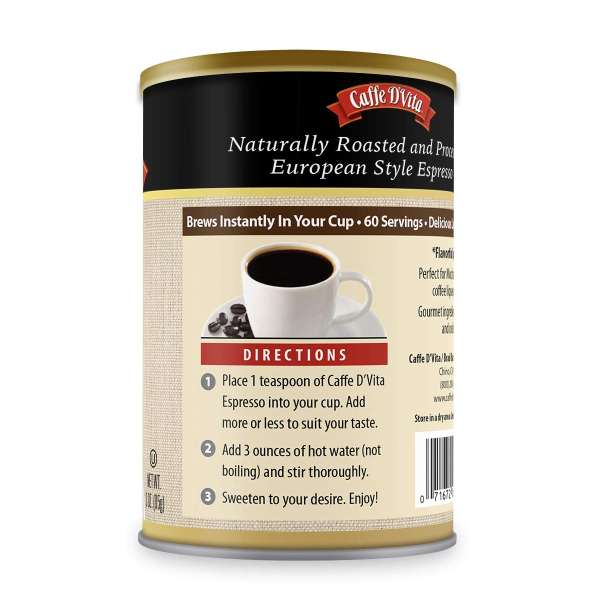 Instant Espresso Coffee Powder 3 Oz Can Z329361