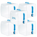 5 Pcs 5.3 Gallon Collapsible Water Container with Spigot M93145