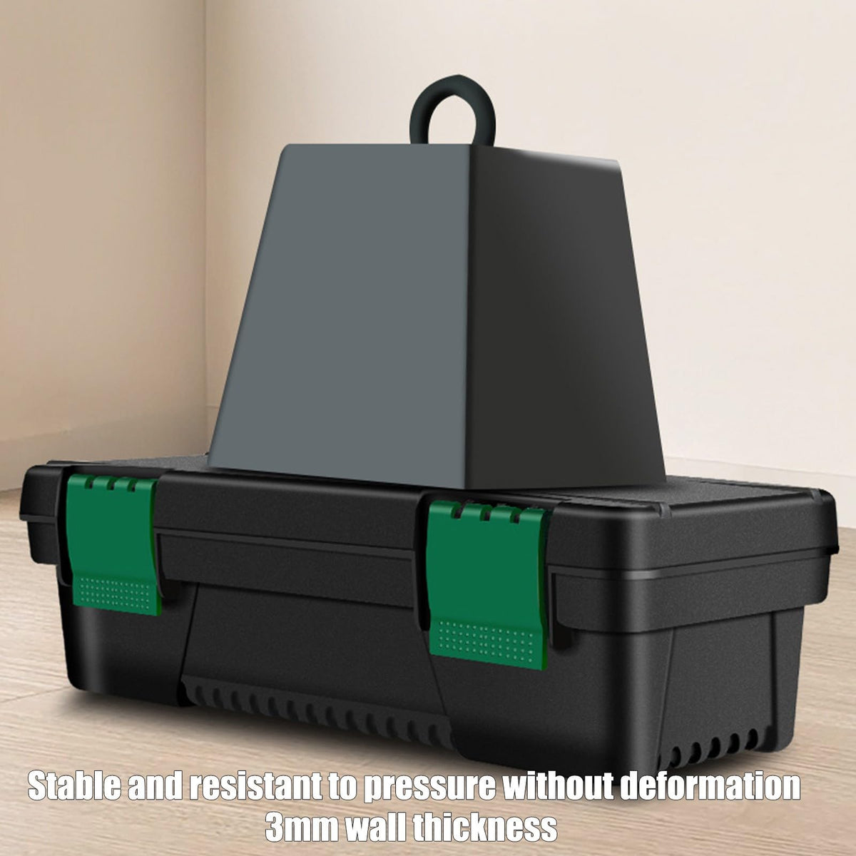 10-Inch Plastic Toolbox with Removable Tray and Double Lock S79131