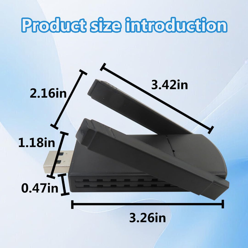 Wireless USB Adapter 1300Mbps Dual Antennas 5G/2.4G WiFi Adapter D254783