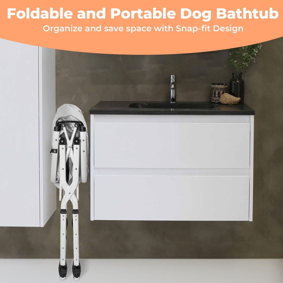 Portable 5 Height Adjustable Dog Bathtub O525464