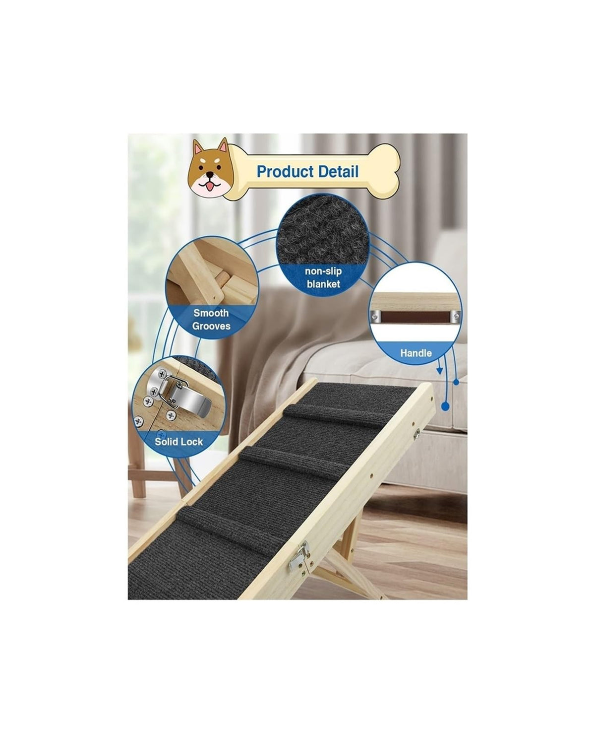 Adjustable Portable Folding Non-Slip Dog Ramp V144