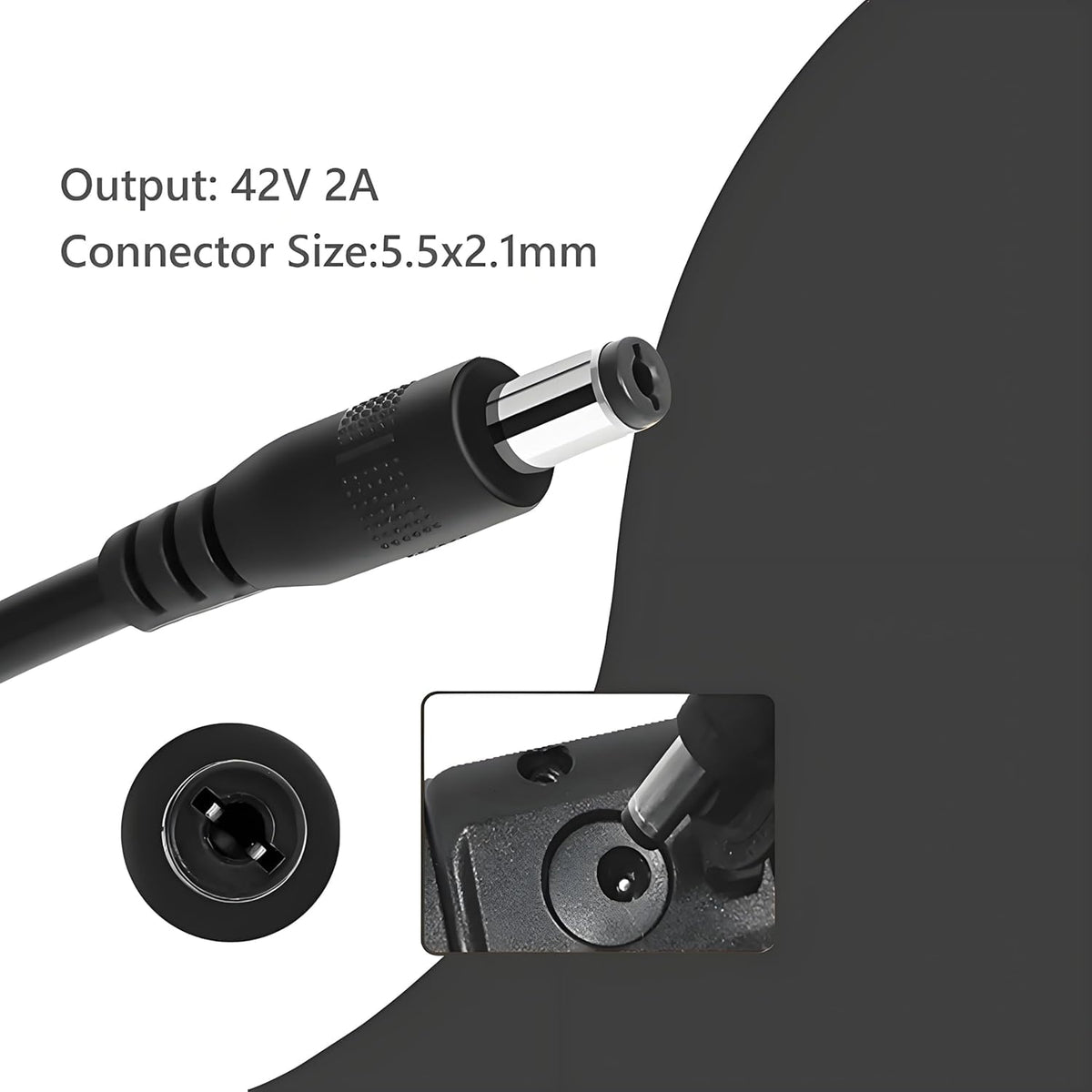 42V 2A Charger for 36V Lithium Battery 5.5mm x 2.5mm E8264