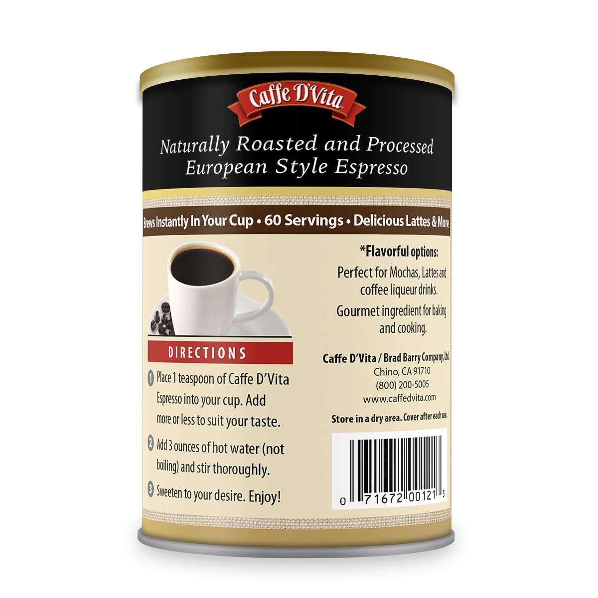 Instant Espresso Coffee Powder 3 Oz Can Z329361
