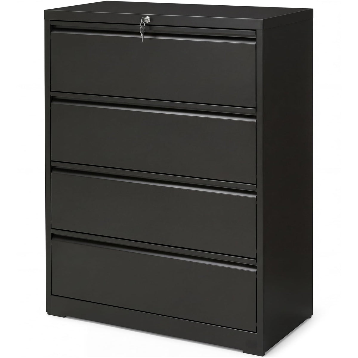 4 Drawer Black Metal File Cabinet with Lock L52814