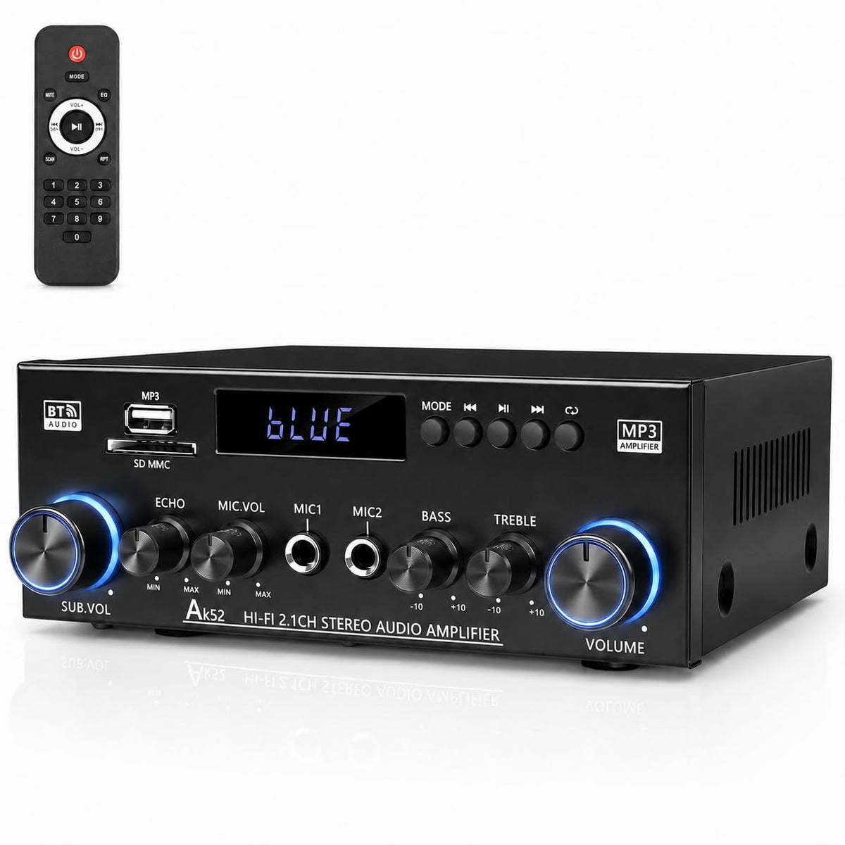 Bluetooth 5.0 2.1 Channel 400W Stereo Amplifier O71629