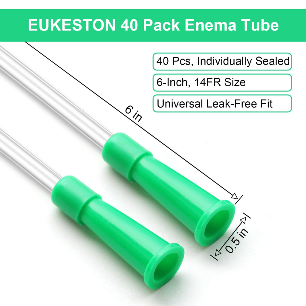 40 Pack Disposable Enema Tubes 14FR PVC Tips X39549