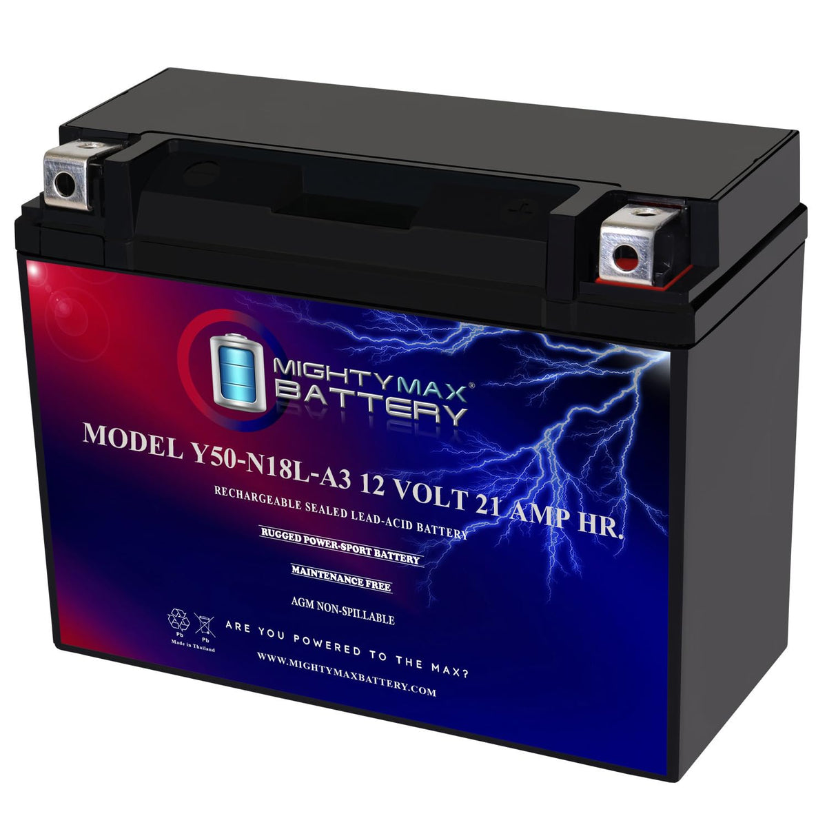 12 Volt 21 AH 350 CCA Rechargeable Maintenance Free SLA AGM Motorcycle Battery G395