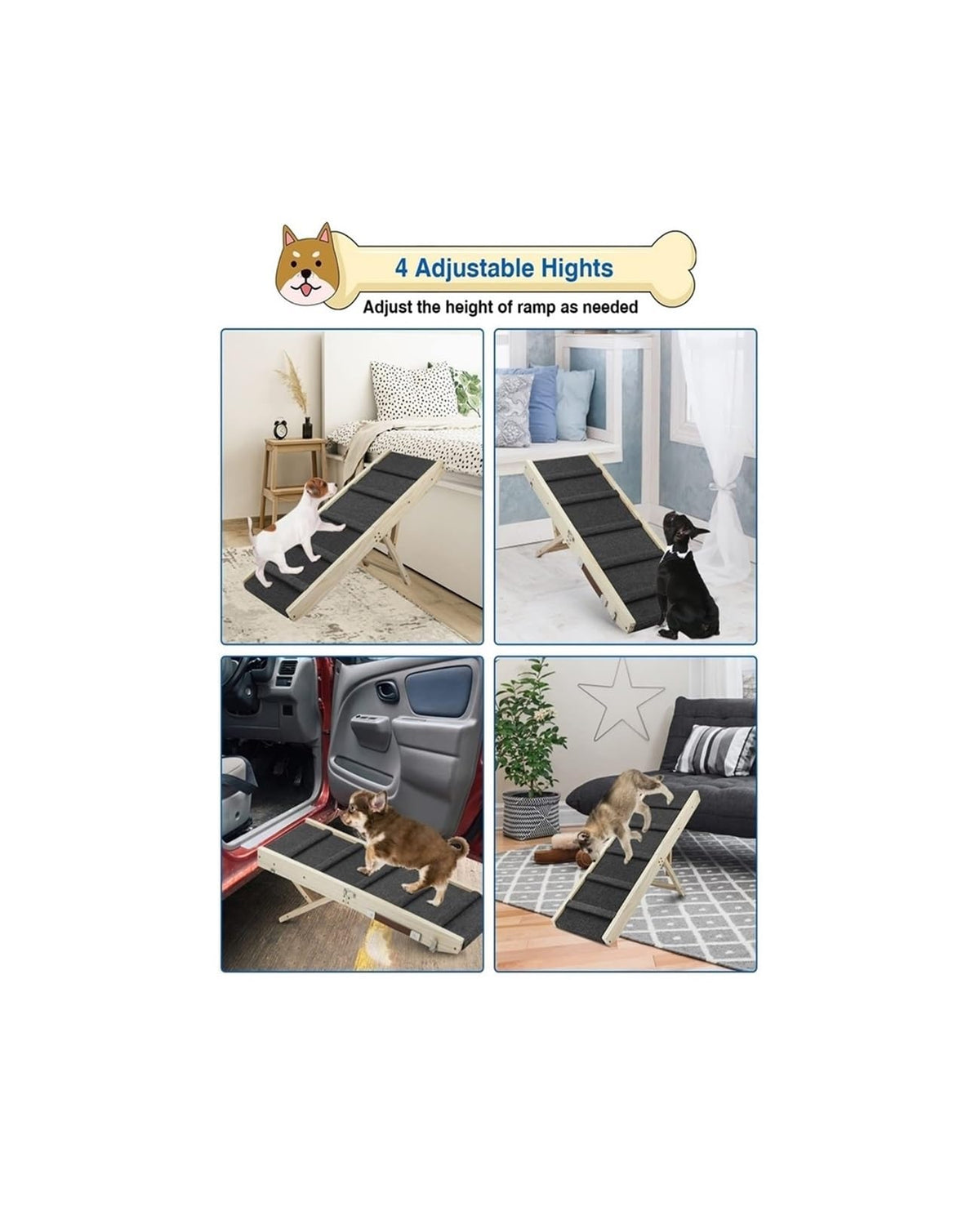 Adjustable Portable Folding Non-Slip Dog Ramp V144
