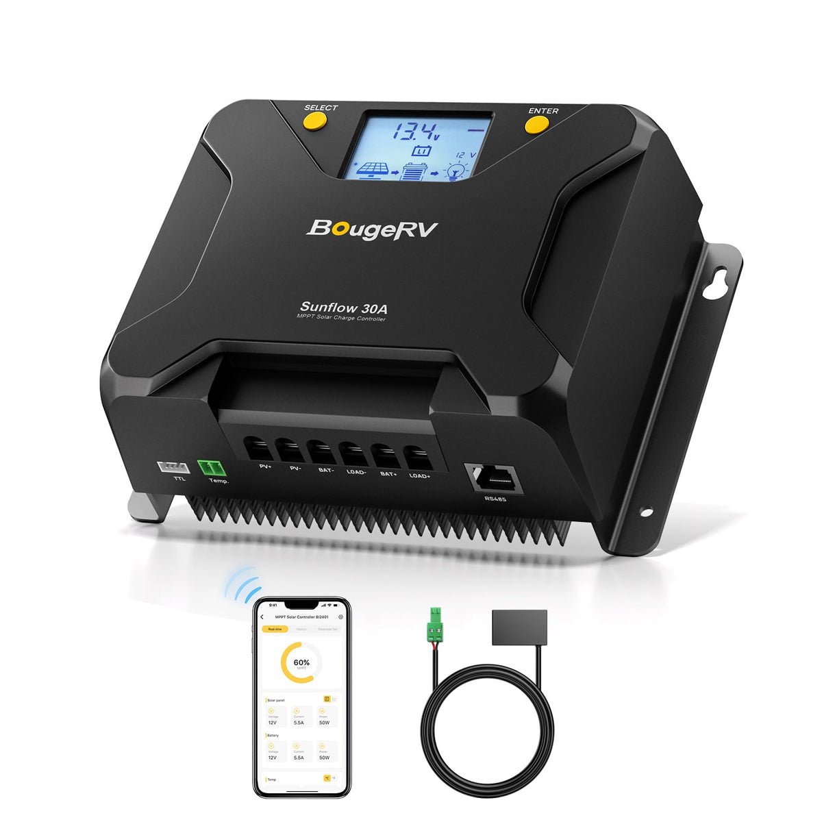 30A MPPT Solar Charge Controller with APP Control R369845