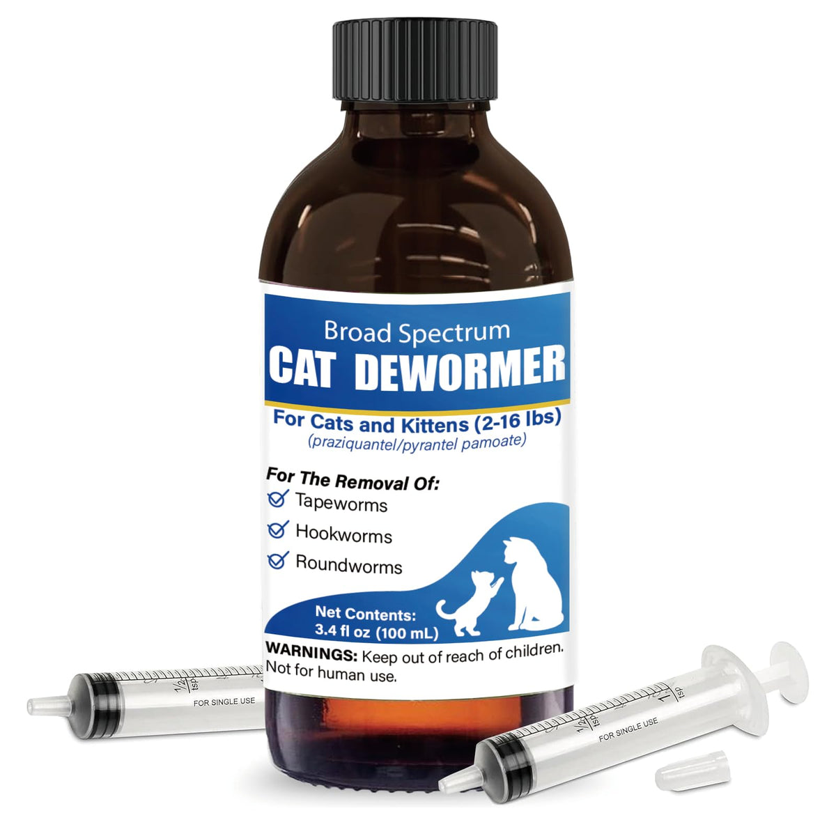 Cat Dewormer Liquid 100 mL with Oral Syringe U54695