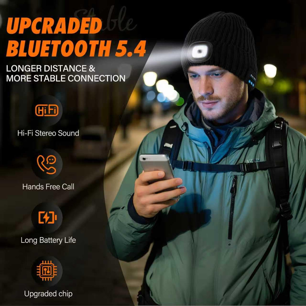 2 Pack Bluetooth Beanie Hat with Light D243969