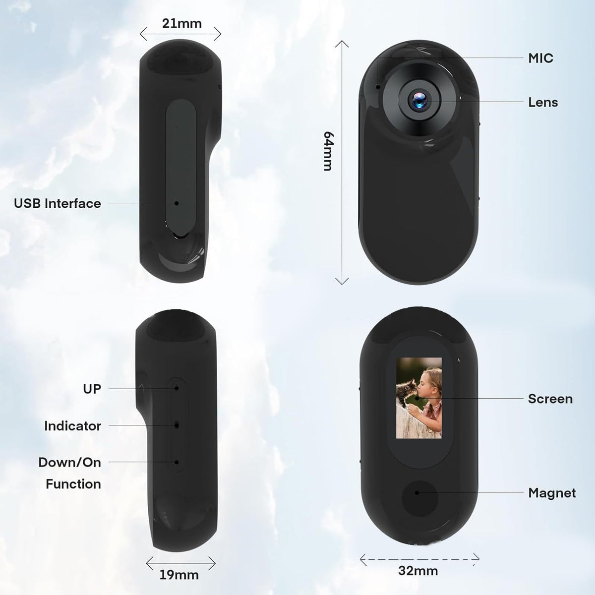 Cat Collar Camera with 0.96 Inch LCD Screen L201389