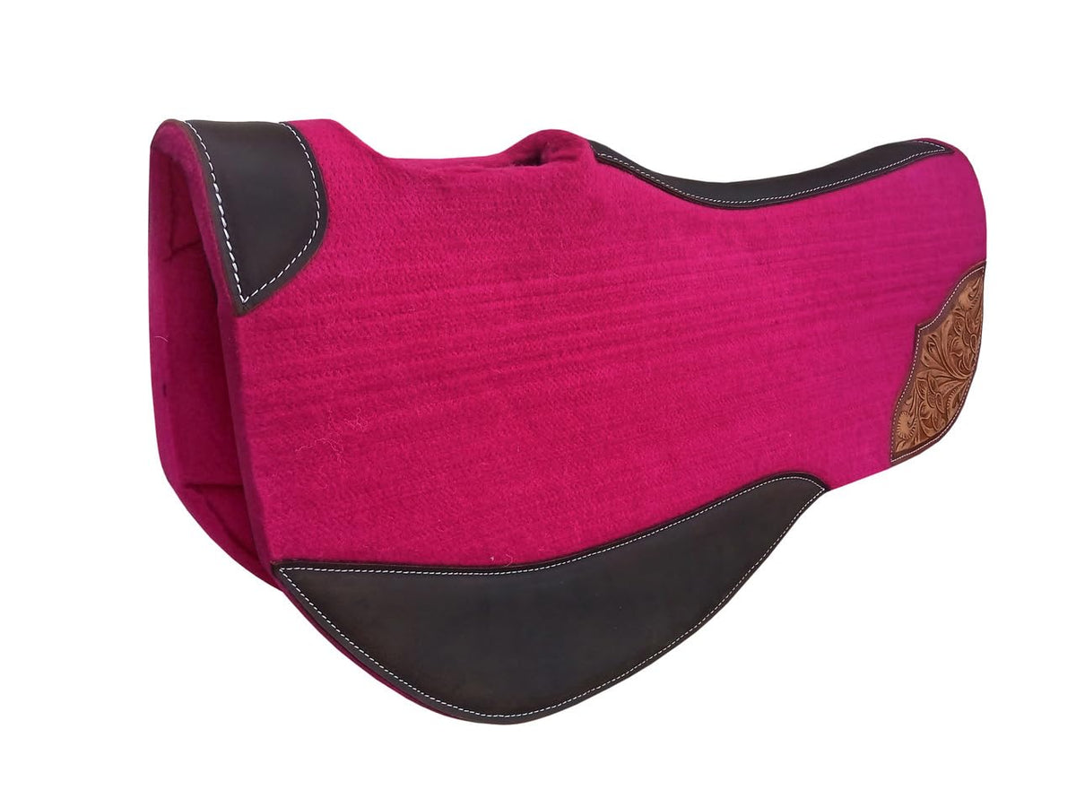 32"x32" Western Contoured Wool Felt Cotton Bareback Saddle Pad W3213