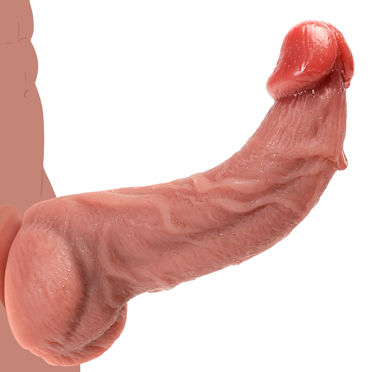 8.5" Curved Dual Density Silicone Dildo with Suction Cup Q800443