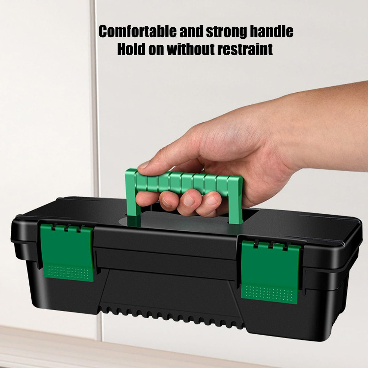 10-Inch Plastic Toolbox with Removable Tray and Double Lock S79131