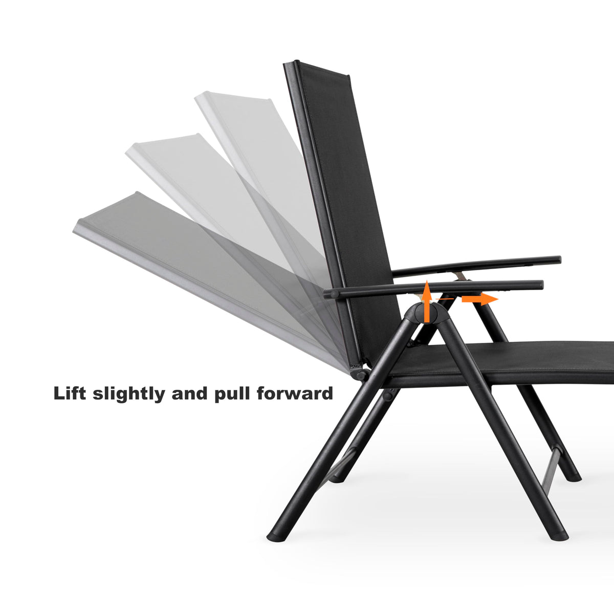 Folding Beach Lounge Chair 2-Pack Grey Textilene X28743