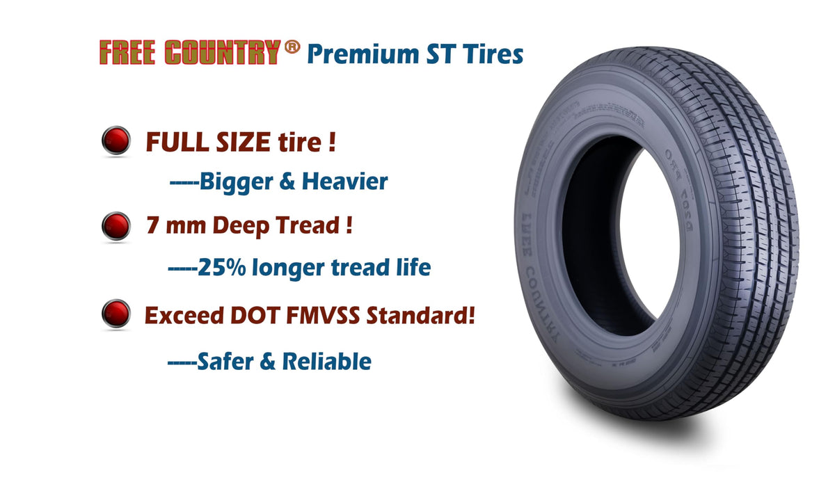 Trailer Tire Wheel ST205/75R15 8PR 5X4.5 White Spoke Pk2 F365